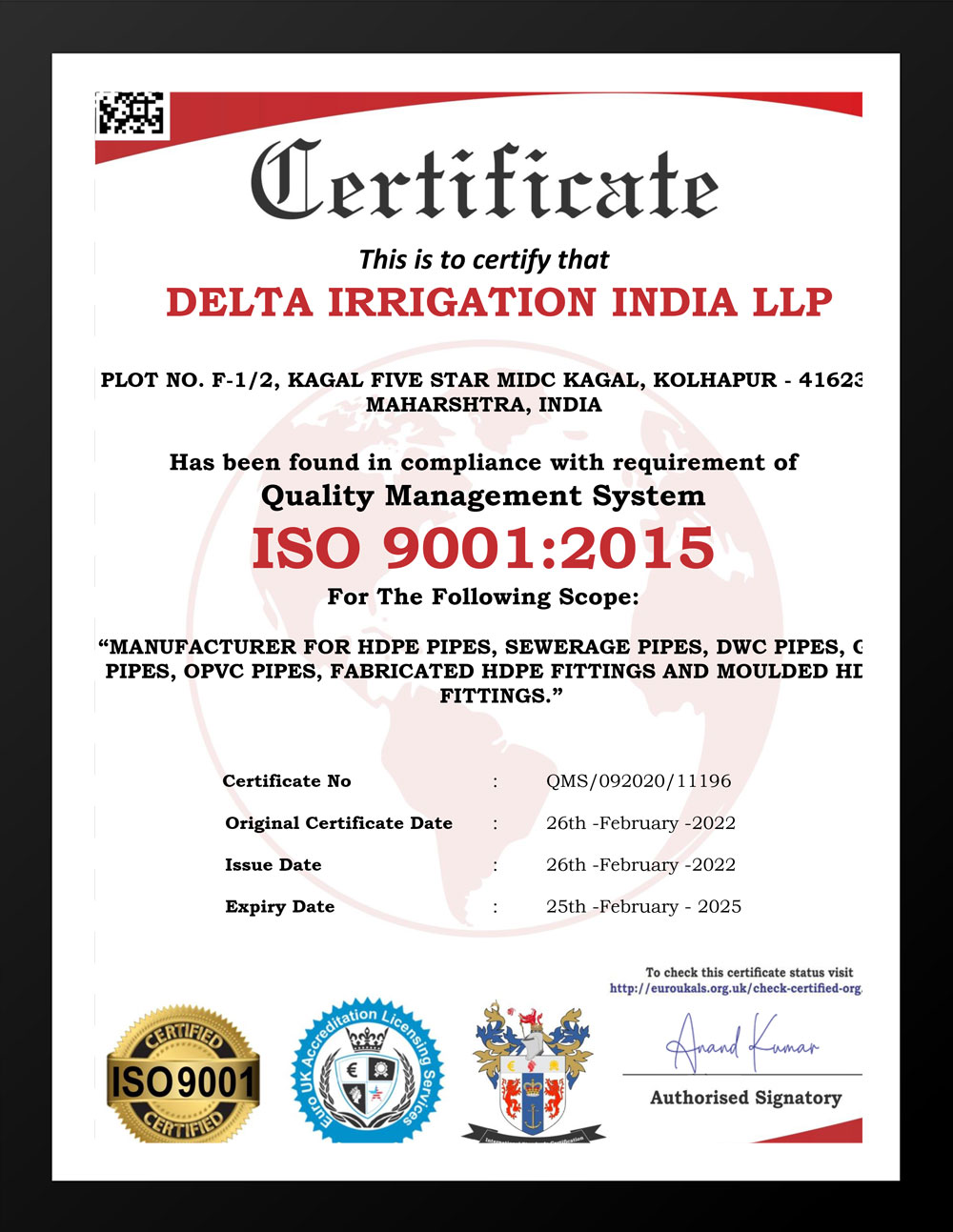 11196 9k Delta Irrigation India LLP