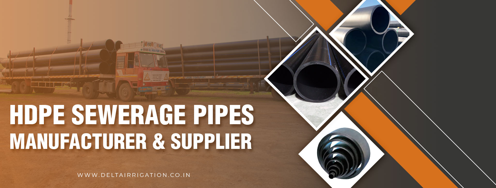 HDPE Sewerage Pipes Manufacturer & Supplier / Sewerage / Waste Water Conveyance